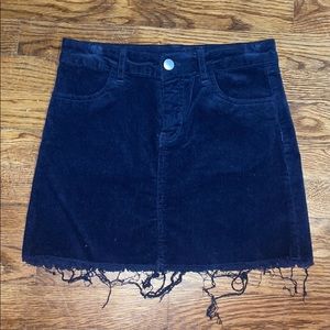 Navy Corduroy Skirt